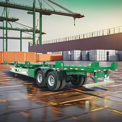 Leaf Spring 28 Tonnen/Stück Stahl-Skelett-Halbanhänger für den Containertransport im Hafen
