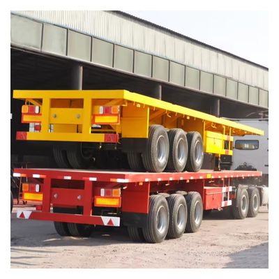 Maximale Nutzlast 20T-80T 40 Ft 2 3 Achsen Flachbett-Schienenanhänger für den Fernverkehr