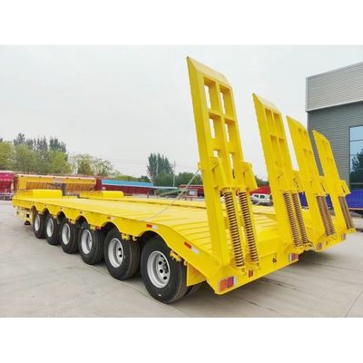Lufttrommelbremse 4 Achse 60 70 80 Tonnen Tiefbett Semi-Anhänger für den Transport schwerer Maschinen