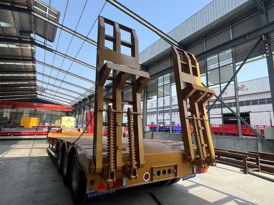 Lufttrommelbremse 4 Achse 60 70 80 Tonnen Tiefbett Semi-Anhänger für den Transport schwerer Maschinen