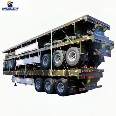 4 Achsen 20FT 40FT Flachbett Semi-Lkw-Anhänger Container Semi-Anhänger mit 12R22.5 Reifen