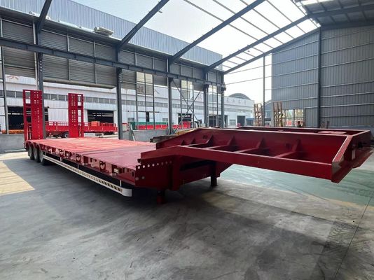 Hochkapazitäts 60-120 Tonnen Gooseneck Low Bed Semi Trailer mit guter und 3-5 Achsen Kapazität