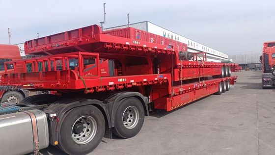 Hochkapazitäts 60-120 Tonnen Gooseneck Low Bed Semi Trailer mit guter und 3-5 Achsen Kapazität