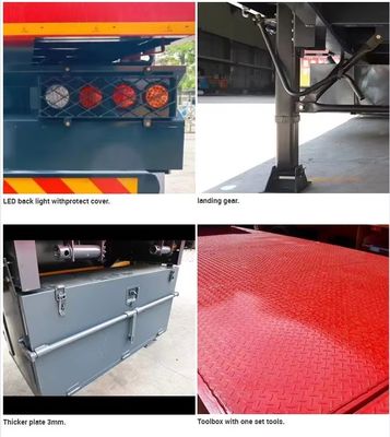 Semi-Anhänger mit 3 Achsen und 4 Achsen Flachbett-Semi-Anhänger zum Transport von Baustoffen