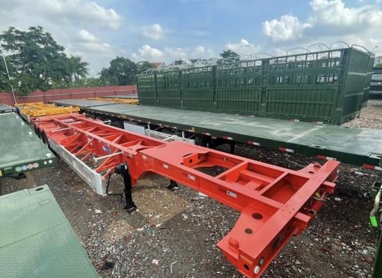 20ft 40ft Skelett Halbanhänger für den Hafen Kunden Anforderung mechanische Aufhängung