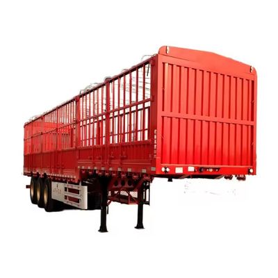 Q345B/T700 Großstrahl 4 Achs Seitenzaun Semi-Anhänger für den Transport von Massengütern und Tieren