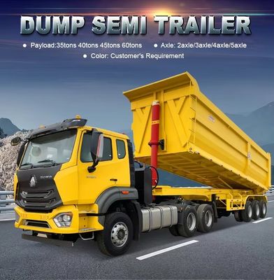 40 Kubik-U-Form-Hydraulik-Tipper-Hinterdump-Halbanhänger für den Lkw-Transport