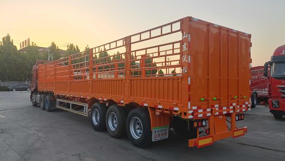 3 Achse 4 Achse Mehrfunktionszaunfahrzeug Halbanhänger für den Transport von Gemüse und Karton