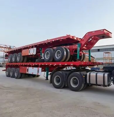 3 Achsen 20ft 40ft Flatbed Container Trailer mit Q345b Hauptstrahl und Anpassung