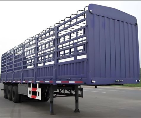 3 Achse 4 Achse Mehrfunktionszaunfahrzeug Halbanhänger für den Transport von Gemüse und Karton