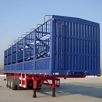 3 Achse 4 Achse Mehrfunktionszaunfahrzeug Halbanhänger für den Transport von Gemüse und Karton