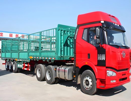 3 Achse 4 Achse Mehrfunktionszaunfahrzeug Halbanhänger für den Transport von Gemüse und Karton