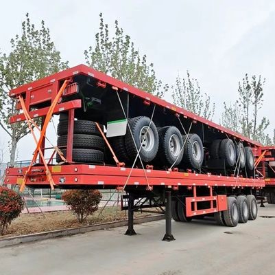 Reifen 12R22.5 40FT Flachbett-Sachanhänger für Baustoffe und Containertransport