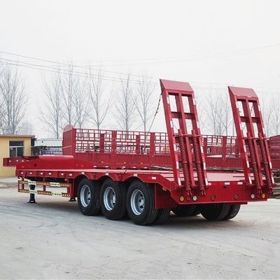 Anpassbar 3 4 5 Achsen 50 80tons Lenkung Erweiterbarer Drop Lowbed Semi Truck Anhänger