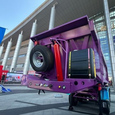 KSA Markt 3 Achse 60t Hydraulischer Zylinder Kipper Rücken Dump Semi-Anhänger Für Sandstein Transport