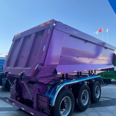 KSA Markt 3 Achse 60t Hydraulischer Zylinder Kipper Rücken Dump Semi-Anhänger Für Sandstein Transport