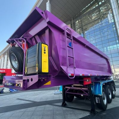 KSA Markt 3 Achse 60t Hydraulischer Zylinder Kipper Rücken Dump Semi-Anhänger Für Sandstein Transport