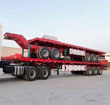 20FT 40FT Doppelverbindung Flatbed Semi-Truck Anhänger mit und AIR/Mechanische Aufhängung