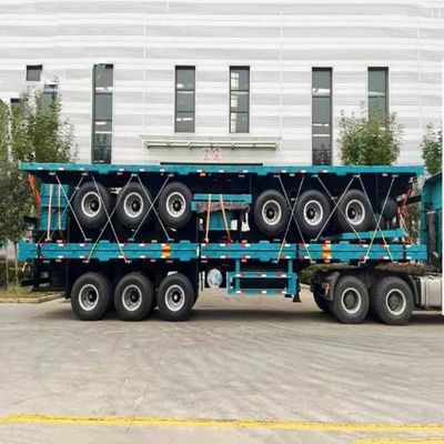 3 Achsen 20FT 40FT Container Chassis Flachbett Semi-Truck Anhänger mit Stahlmaterial