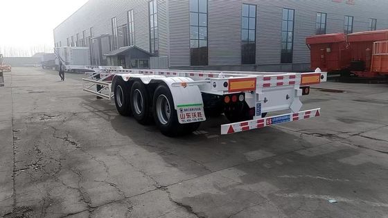 50T 3 Achsen Container Skelett Halbanhänger mit 9,0-20 * 12pcs 90 Rim in Rot und Gelb