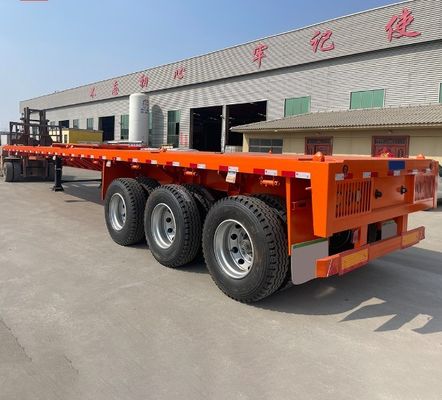 40 Fuß Flachbett Anhänger 3 Achsen 4 Achsen Flachbett Container Lkw Halbanhänger von Wosheng