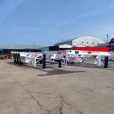 Mehr beliebt Rot Gelb Farbe 50T 3 Achsen Skelett Halbanhänger für 20ft 40ft Container