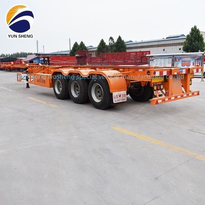 Mehr beliebt Rot Gelb Farbe 50T 3 Achsen Skelett Halbanhänger für 20ft 40ft Container