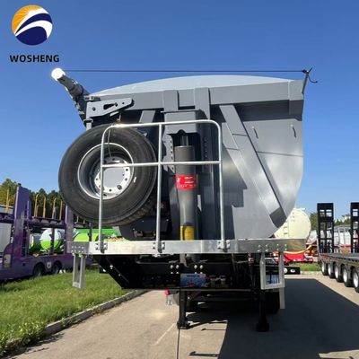 35 Kubikmeter U-Form 60 Tonnen Hydraulikrücken Entladen Schwerlast-Dump Truck Anhänger