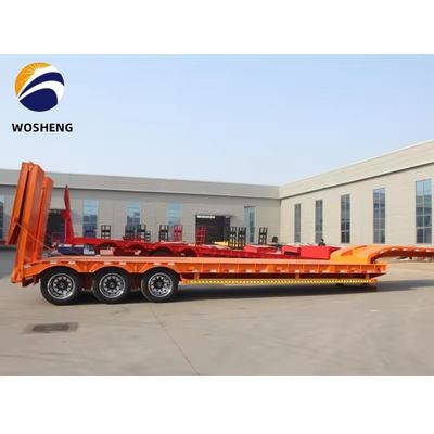 Lkw-Anhänger mit 3 Achsen 40ft Niedrigbett-Semi-Anhänger für den Transport schwerer Fahrzeuge