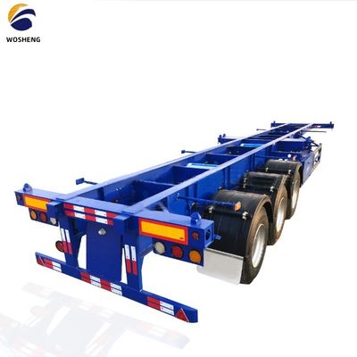 WOSHENG Tri-Axle 40FT 3 Achsen 40 Tonnen Ladungschassis Skelett Halbanhänger mit Materialien