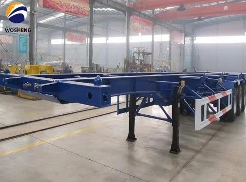 WOSHENG Tri-Axle 40FT 3 Achsen 40 Tonnen Ladungschassis Skelett Halbanhänger mit Materialien