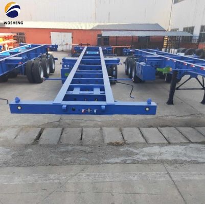 WOSHENG Tri-Axle 40FT 3 Achsen 40 Tonnen Ladungschassis Skelett Halbanhänger mit Materialien