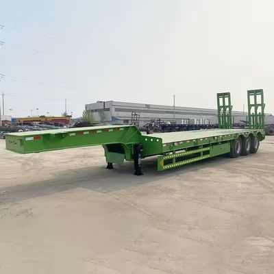 Anpassbarer 3-Achse 40-80 Tonnen Hydraulischer Leiterlader Drop Deck Lowboy Anhänger für Simbabwe