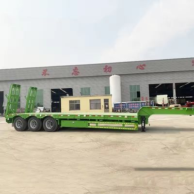 Anpassbarer 3-Achse 40-80 Tonnen Hydraulischer Leiterlader Drop Deck Lowboy Anhänger für Simbabwe
