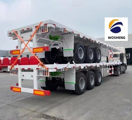 Der niedrigste 30T-100T Semi-Trailer 20ft-45ft Container Truck 2-4 Achse Flatbed Rim 9.0-22.5