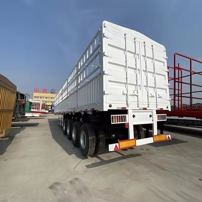 Semi-Anhänger mit oberen 3 Achsen 4 Achsen Lkw-Anhänger Ladung und Viehzaunstrich