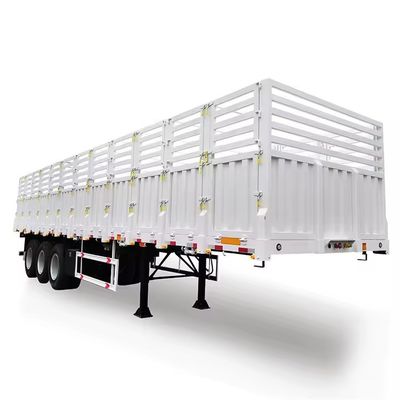 Semi-Anhänger mit oberen 3 Achsen 4 Achsen Lkw-Anhänger Ladung und Viehzaunstrich