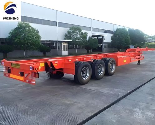 20ft 40ft 45ft Stahlskelett Container Halbanhänger für Hafen-Schwerlastkapazität