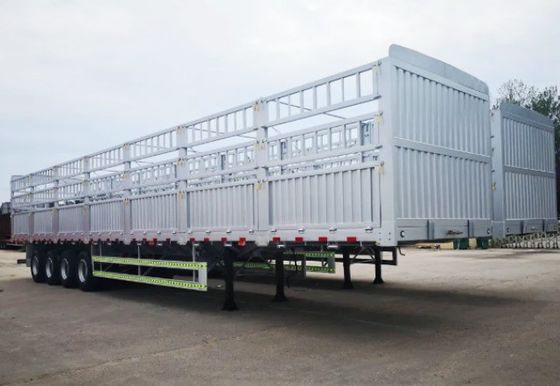 3 Achse 60 100Tons Transport Landwirtschaft Güter Baustoffe Zaun Halbanhänger Oberteil- Stahl