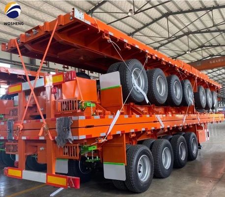 40 Fuß flacher Anhänger 3 Achsen Container-Lkw mit Doppelreifen 12400*2610*1550mm Stahl