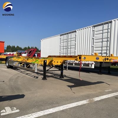 12400x2500x1550mm schweres Landegerät 28 t Skelett Halbanhänger für Containerbeförderung