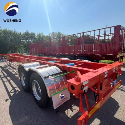 12400x2500x1550mm schweres Landegerät 28 t Skelett Halbanhänger für Containerbeförderung