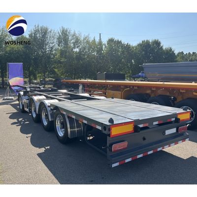 4 Achsen Schiffscontainer Skeleton Anhänger für kundenspezifische Farbe Container Transport