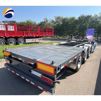 4 Achsen Schiffscontainer Skeleton Anhänger für kundenspezifische Farbe Container Transport