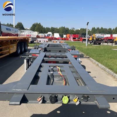 4 Achsen Schiffscontainer Skeleton Anhänger für kundenspezifische Farbe Container Transport