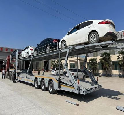Tuck Trailer Wosheng 2/3 Achsen 6-10 Einheiten Fahrzeugträger Semi-Trailer für den Fahrzeugtransport