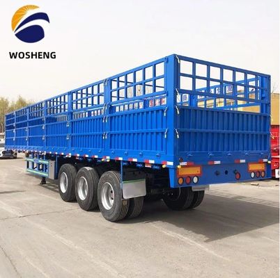 12.4m Länge 50T 3 Achse Seitenplatte Seitenzaun Semi-Anhänger mit mechanischer Aufhängung