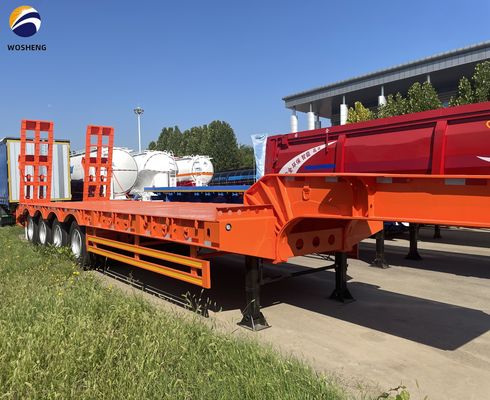 Halbanhänger mit niedrigem Sattel 60-100 Tonnen 4 Achsen für den Transport schwerer Lkw und Anhänger