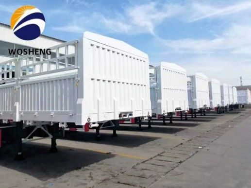 12.4m Länge 50T 3 Achse Seitenplatte Seitenzaun Semi-Anhänger mit mechanischer Aufhängung