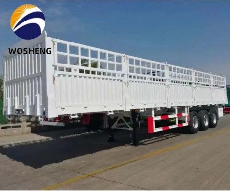 12.4m Länge 50T 3 Achse Seitenplatte Seitenzaun Semi-Anhänger mit mechanischer Aufhängung